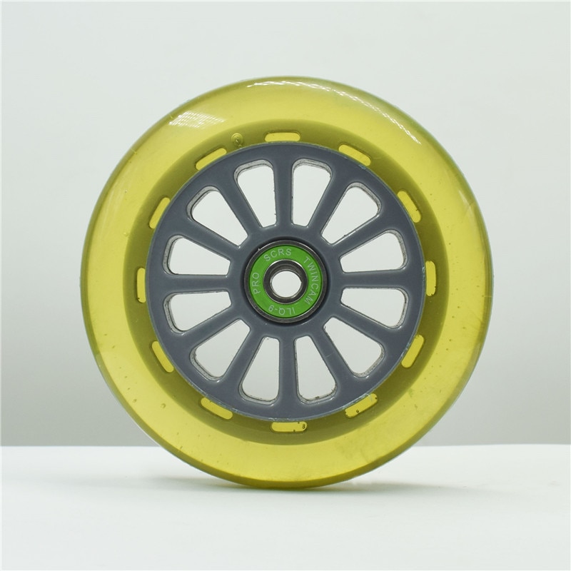 Patines de velocidad en línea, Patines semitransparentes verdes 83A, ruedas duraderas de PU para patinete con rodamiento de ILQ-9, 2 unids/set por juego, 110mm