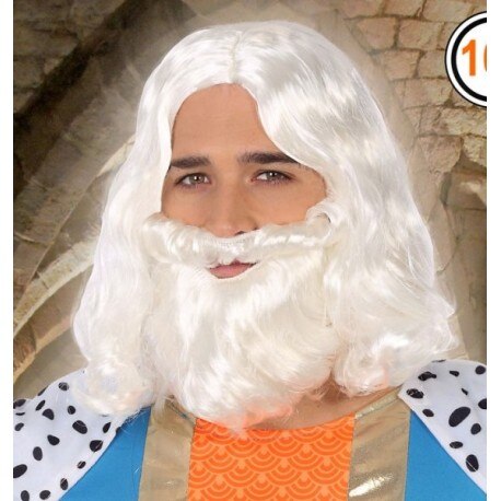 Peluca y Barba de Rey Mago Blanco