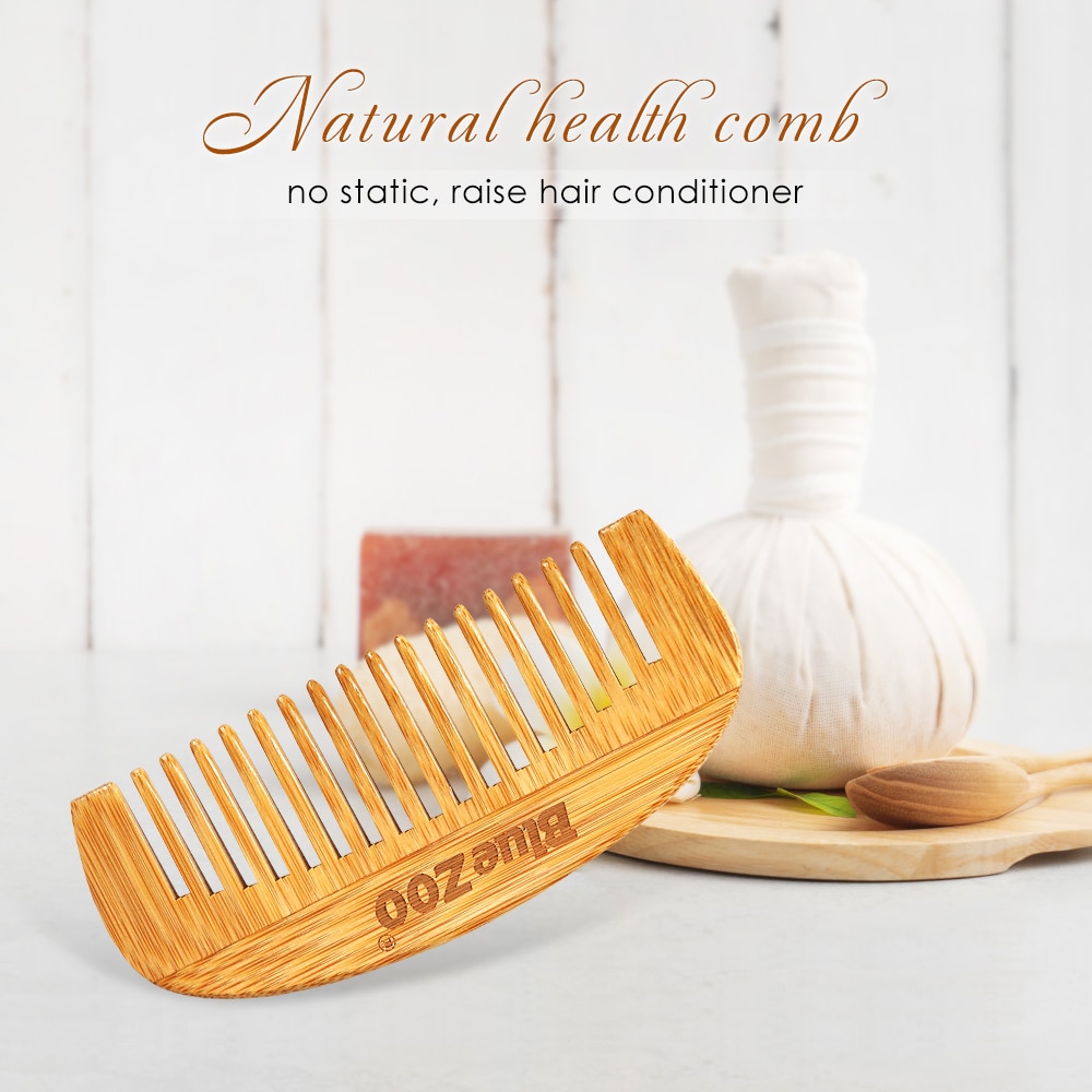 1Pc Bamboo Wooden Bristle Needle Massage Scalp Anti-static Natural Bamboo Hair Brush Comb Improve Hair Growth Prevent Hair Loss