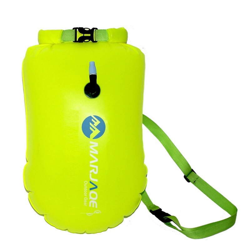 20l oppustelig åben svømningsbøje tow float dry bag airbag med taljebælte til opbevaring af vandsportsikkerhedstaske: Gul
