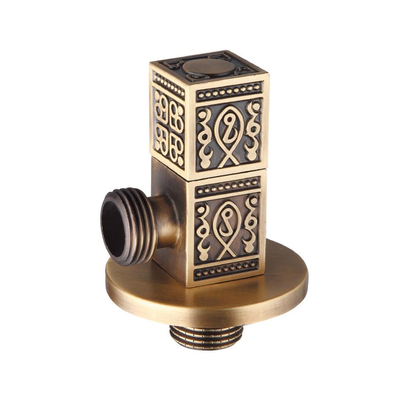 Antique Carving Copper Triangle Valve Toilet Tee Full Copper Triangle Valve Toilet Water Heater Inlet Valve: 2