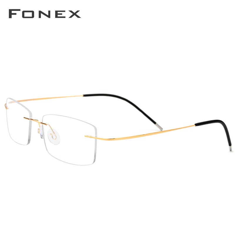 Gafas graduadas cuadradas ultraligeras sin montura Montura de gafas de aleación de titanio para hombre, gafas para miopía sin marco, gafas