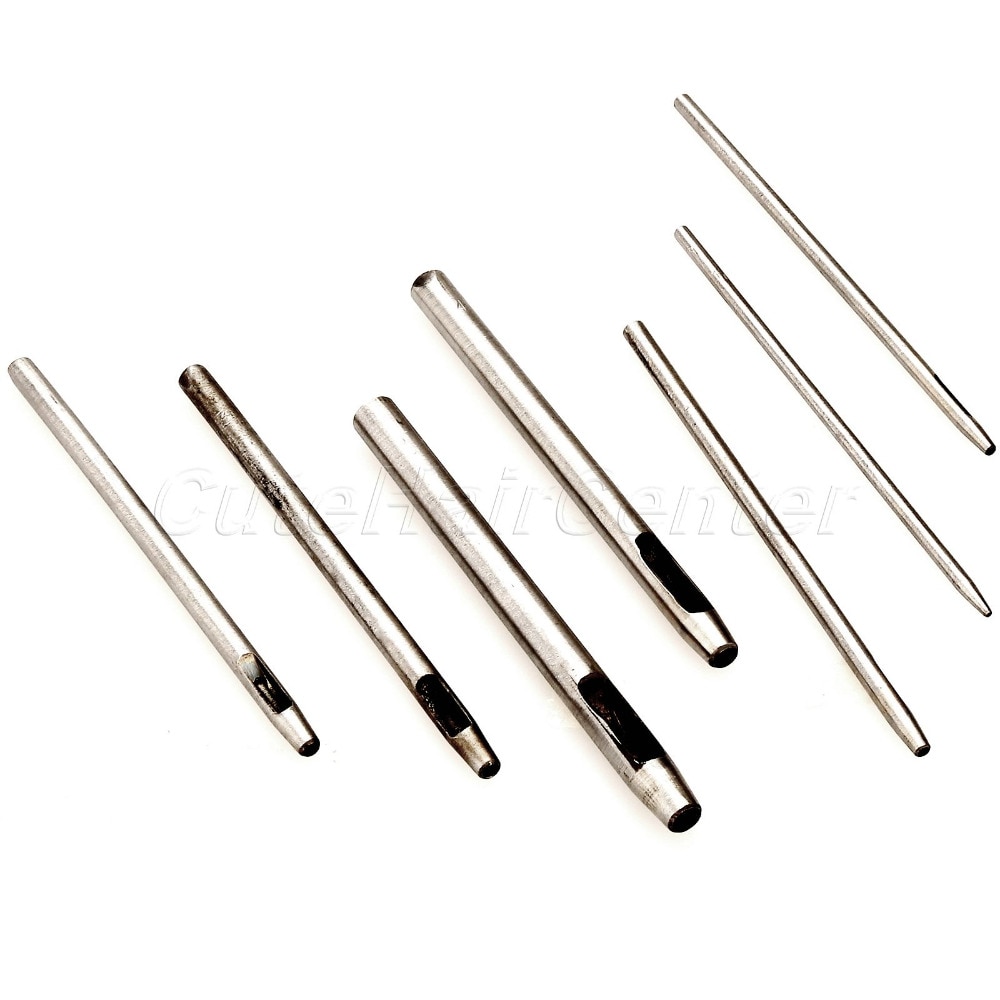 1Set Leather Craft Tool Steel Puncher Paper Punching Hand Tool Round Hole Punch Belt Band Leather Handmade Craft Tools 1mm-5mm