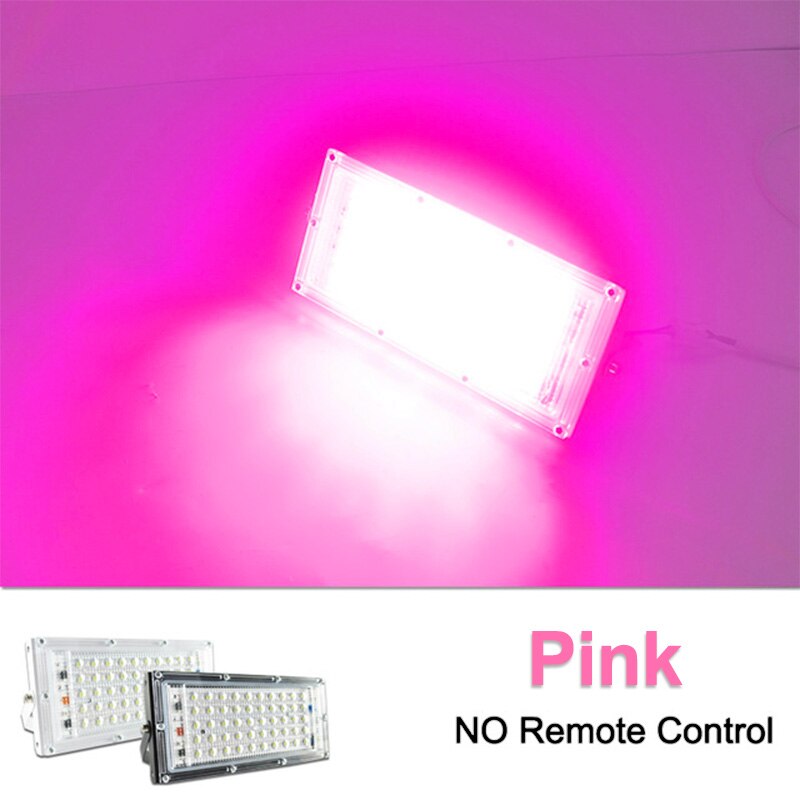 =(K)= LED Flood Light 50W 100W RGB Floodlight 220V LED Street Reflector Spot Lamp waterproof IP65 outdoor Lighting led spotlight: Pink / Black Shell