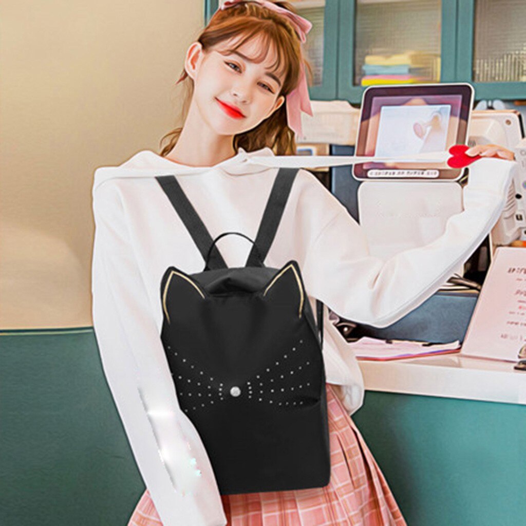 2020 meninas gato orelha ombro mochilas mulheres grande capacidade saco de escola bonito mochilas para adolescentes meninas portátil mochila