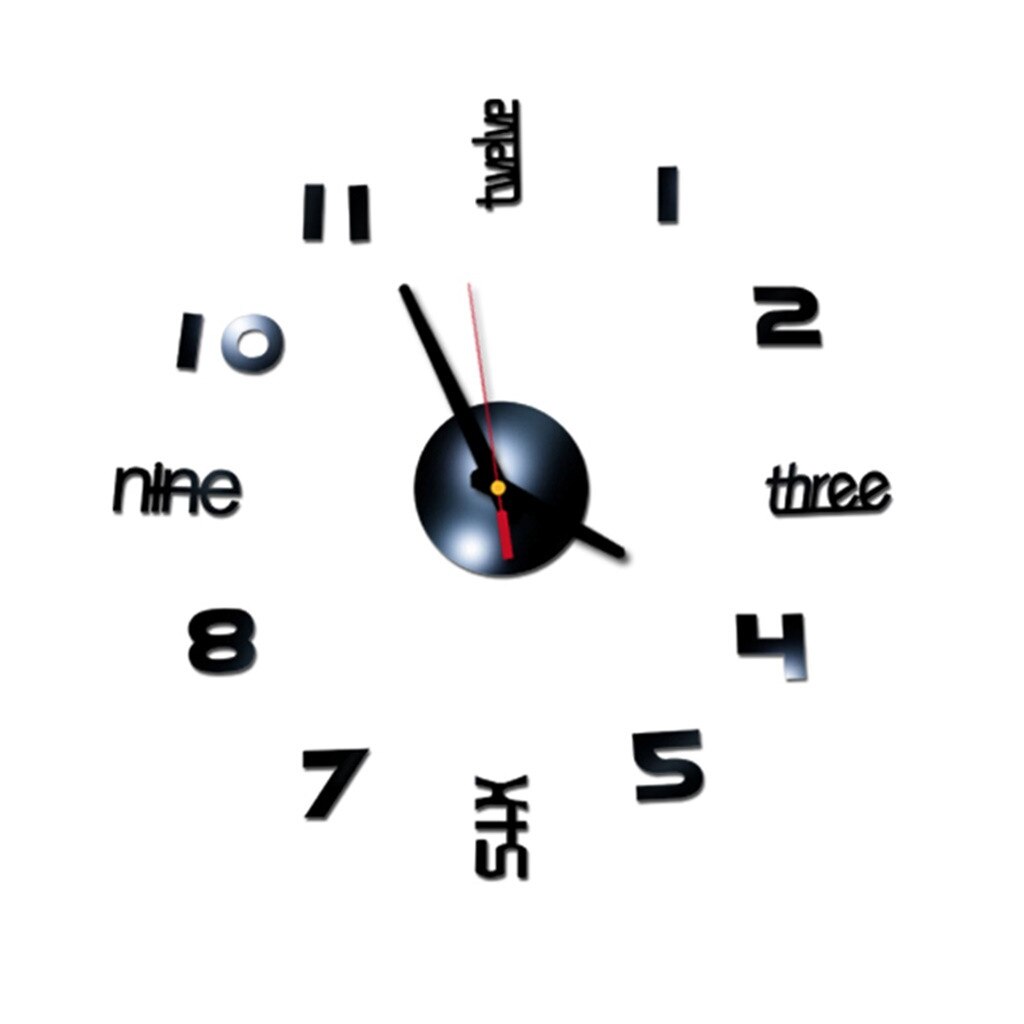 Offre spéciale 3d grand acrylique miroir horloge murale bricolage quartz montre nature morte horloges moderne décoration de la maison salon autocollants: E