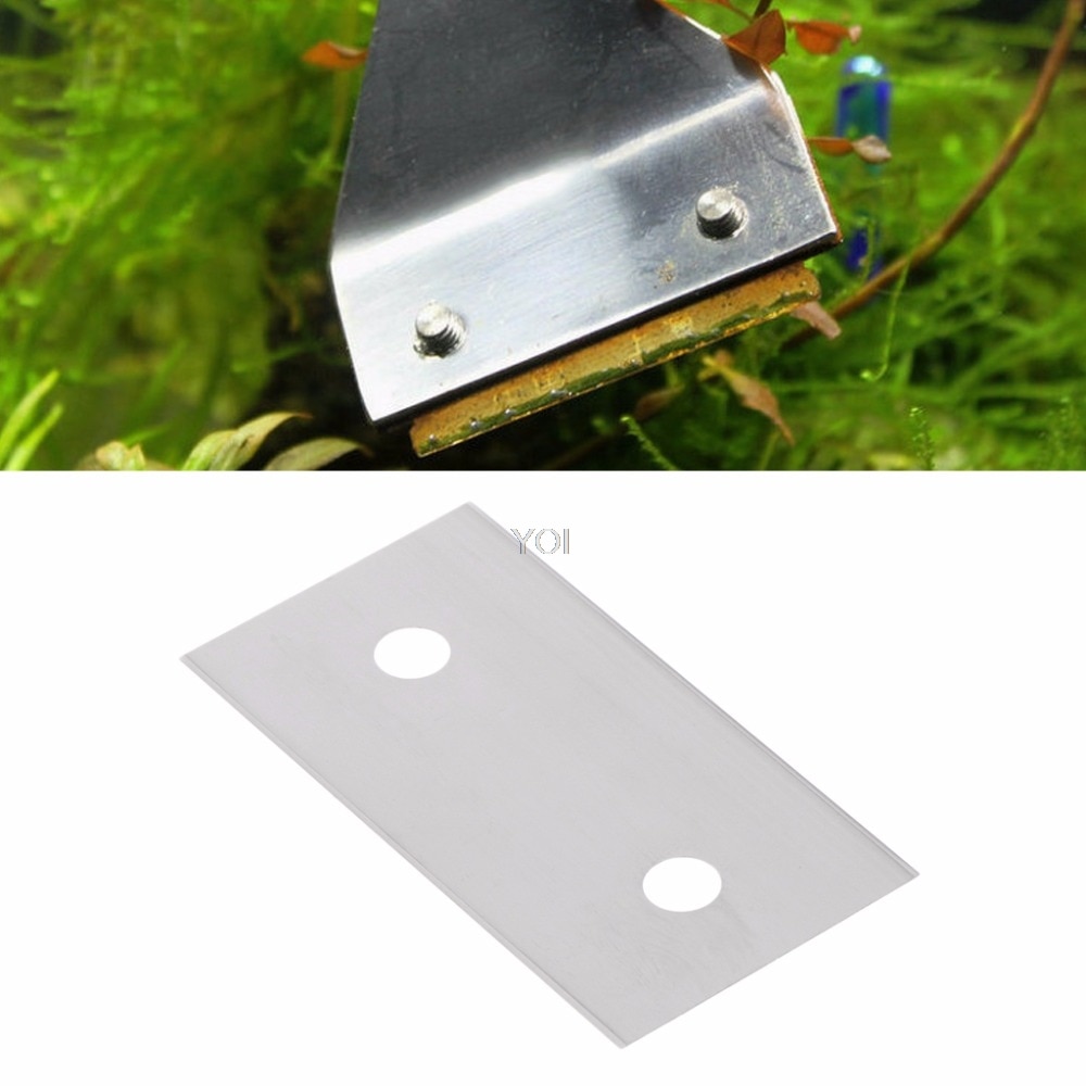 5 Stck Aquarium Glas Aquarium Edelstahl Algen Schaber Klinge Reiniger Klinge Aquarium Reinigung Werkzeuge
