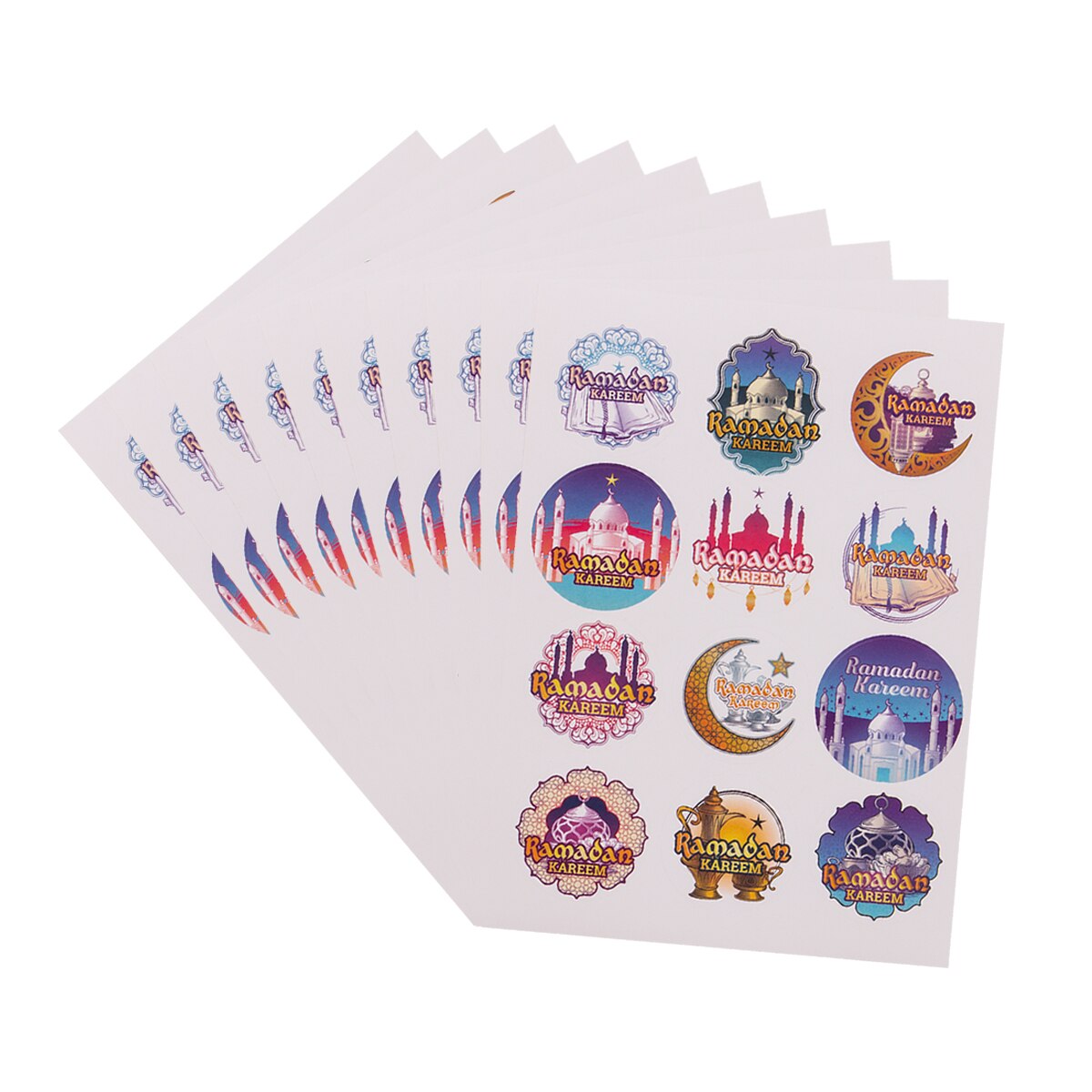 120Pcs Zwarte Sticker Ramadan Eid Stickers Eid Mubarak Geschenkdoos Label Papieren Zak Seal Sticker Ramadan Kareem Al-fitr Decor Moslim: 6