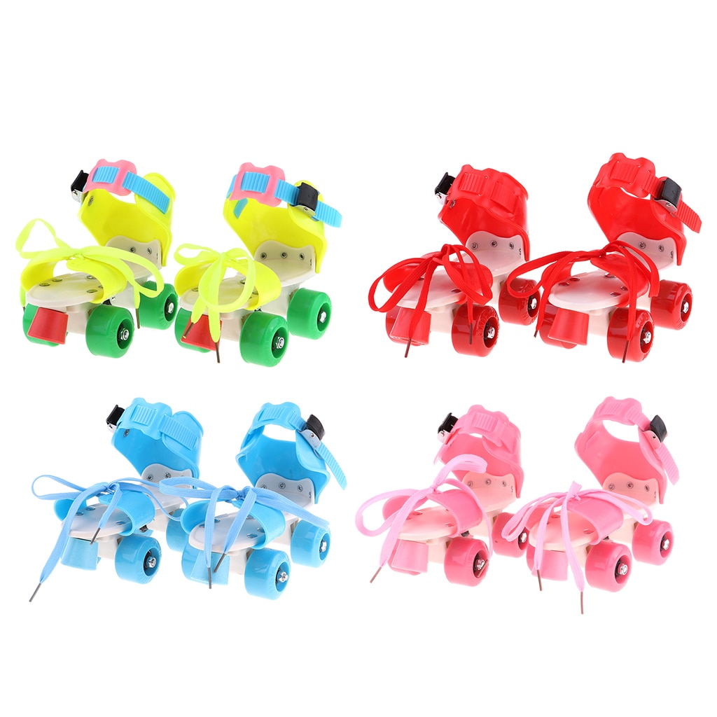 Kids Quad Roller Skates 4 Wheels Adjustable with Stopping Wheel