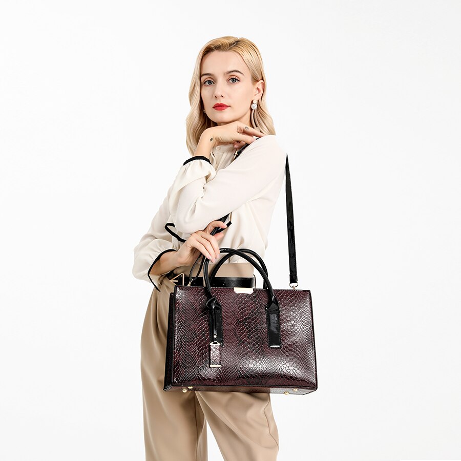 Bolso de piel sintética de para mujer, 3 piezas, bandolera de , informal