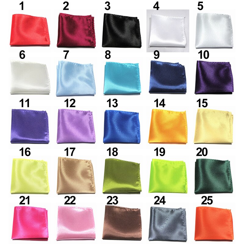 Luxus männer Platz Taschentuch Einfarbig Taschentücher Silk Hanky Anzug Tasche Handtuch Hochzeit Bankett Party 25 Farben