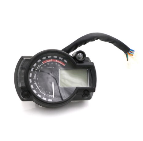 Einstellbare 7 Farben LCD Digital Universal- Tacho Motorrad Kilometerzähler Meter MAX 299 KM/H Motorrad Moto Armaturenbrett Zubehör: Tachometer nur