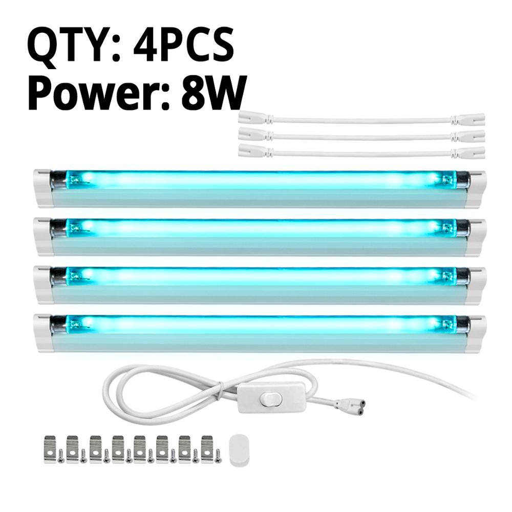UV-C Uv Quarz lampe 6W 8W UVC T5 Rohr UV Sterilisator Desinfection Bakterizide lampe Keimtötende glühbirne 110V/220V: 4Pcs 8W With Plug / 220V