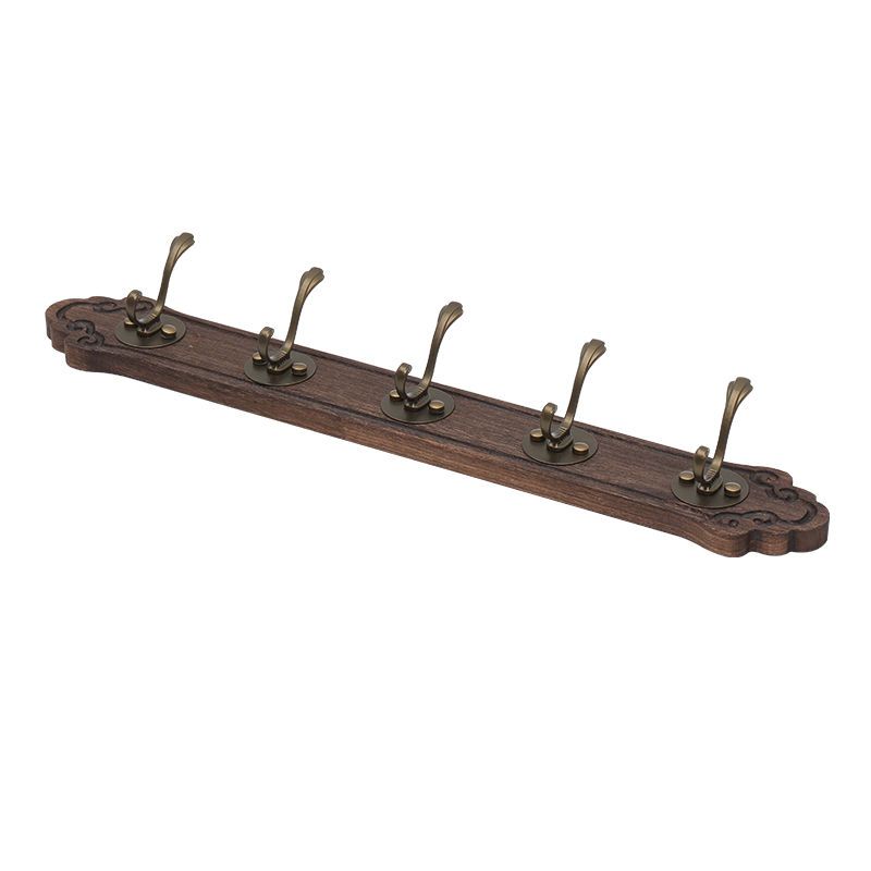 Perchero de madera maciza para bata de lujo con 4/5/6/7/8 ganchos, colgador de ropa de pared, llaves, almacenamiento de sombreros, colgante para muebles de entrada