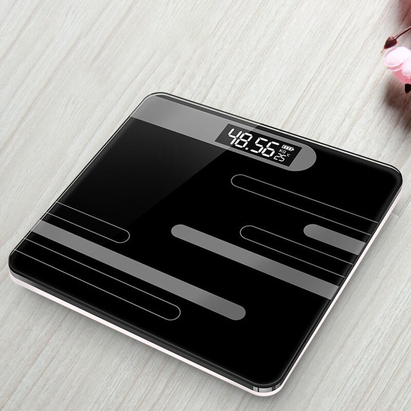 Gulvvægt badeværelse kropsfedt vægt glas elektronisk smart vægt lcd display krop vejer digital vægt vægt: B9454a