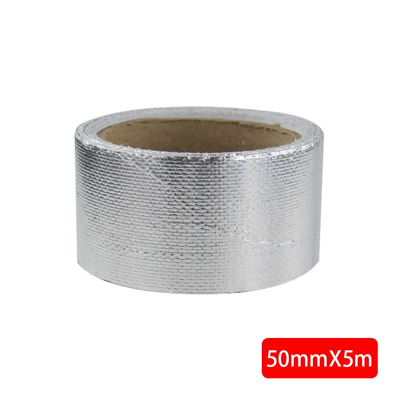 Brandvertragende Thermische Uitlaat Tape Luchtinlaat Warmte Isolatie Shield Wrap Reflecterende Warmte Barrière Zelfklevende Motor Voor Auto: 5m-Silver