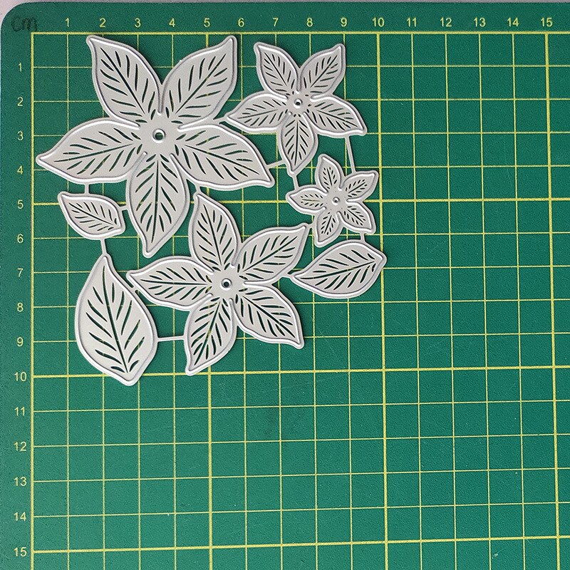 Metal Cutting Dies for Paper Card Album Christmas Poinsettia Embossing Decor Crafts Scrapbooking Hole Punch Stencil