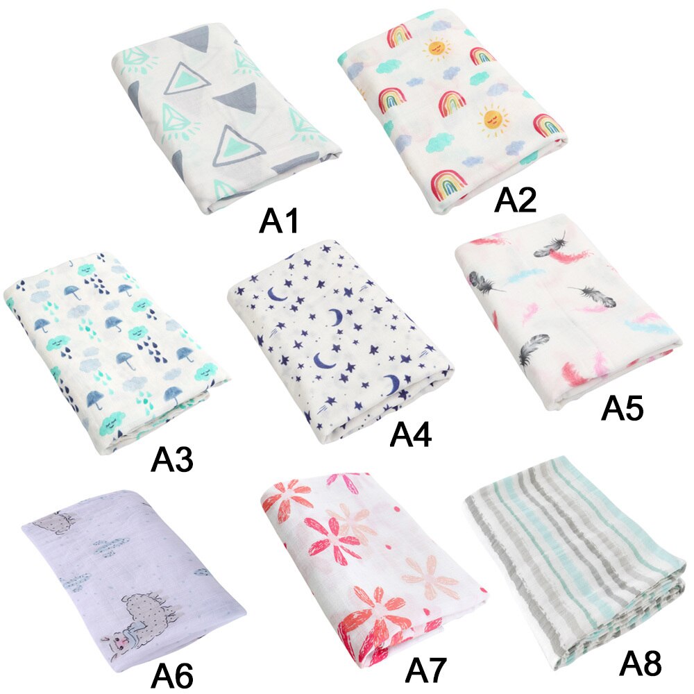 Baby bomull filt muslin swaddle filt badhandduk bomull filt spädbarn wrap baby höst vinter 120*120cm