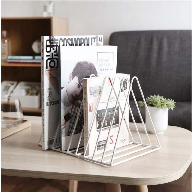Porte-revues blanc à 9 fentes, trieur de fichiers de bureau, organisateur de bibliothèque triangulaire, décoration pour le bureau et la maison