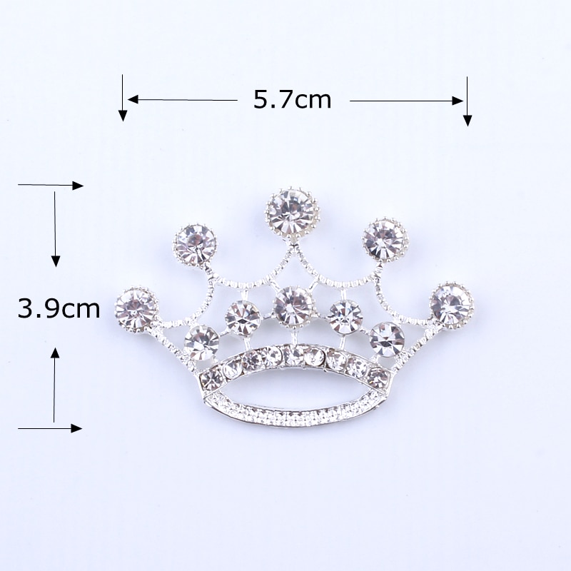 10 st 5.7cm krona strass knappar för heminredning legering metall kristall knapp för tyg bröllop