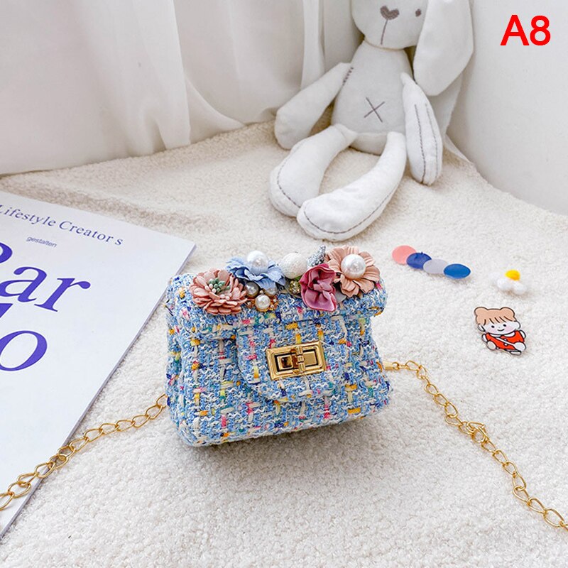 Mini bolsa estilo coreano mulheres de lã cruz sacos de corpo bonito meninas princesa bolsas e bolsas pérola do bebê embreagem bolsa: A8