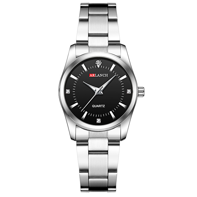 Kleine Horloge Voor Vrouwen Armband Horloge Dame Luxe Diamant Jurk Quartz Klok Mode Zilver Stalen Band Waterdicht Horloges: black