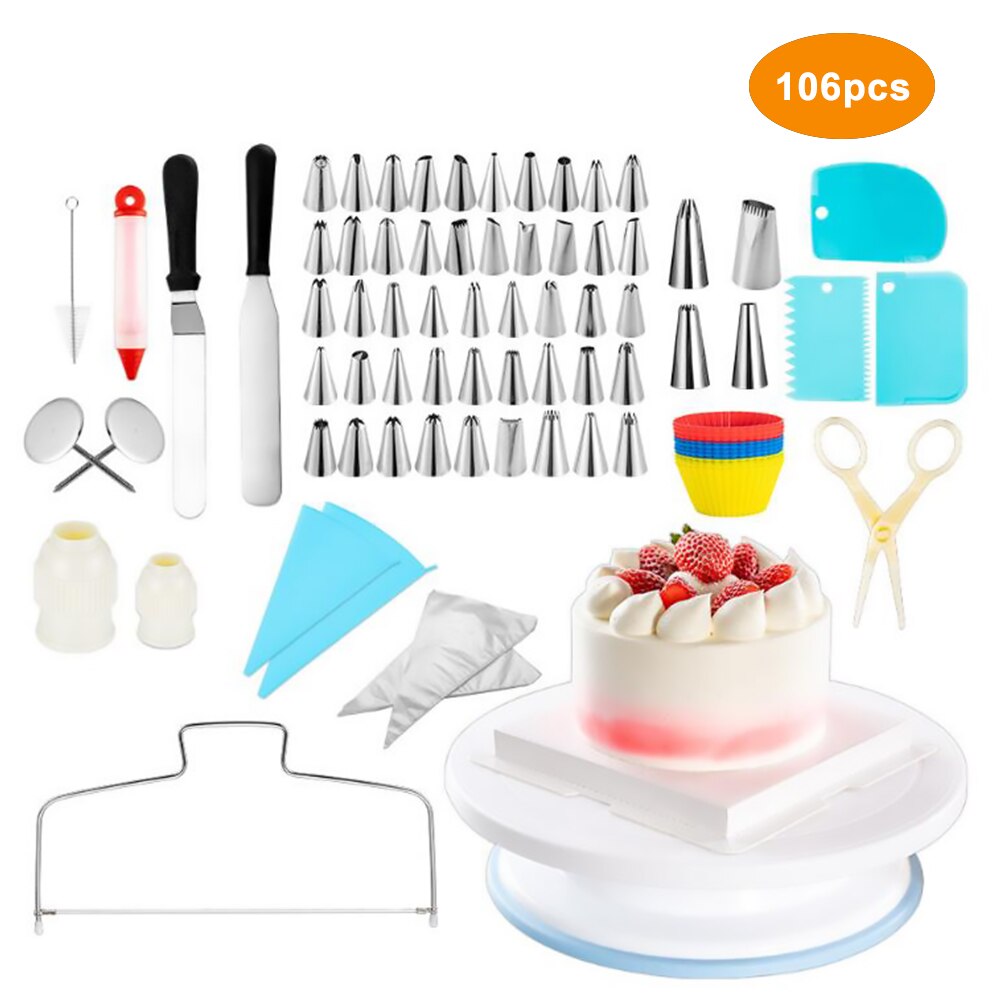 Cake Decorating Kit Turntable Rotating Baking Flower Icing Piping Nozzles Dessert Baking Pastry Tools Cake Decorating Kit Bake 2