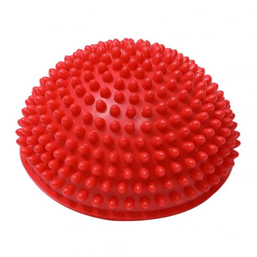 Nyoppustelige halvkugle yogabolde pvc massage fitball øvelser træner balancebold gymnastik pilates sport sundhed fitness: Rød