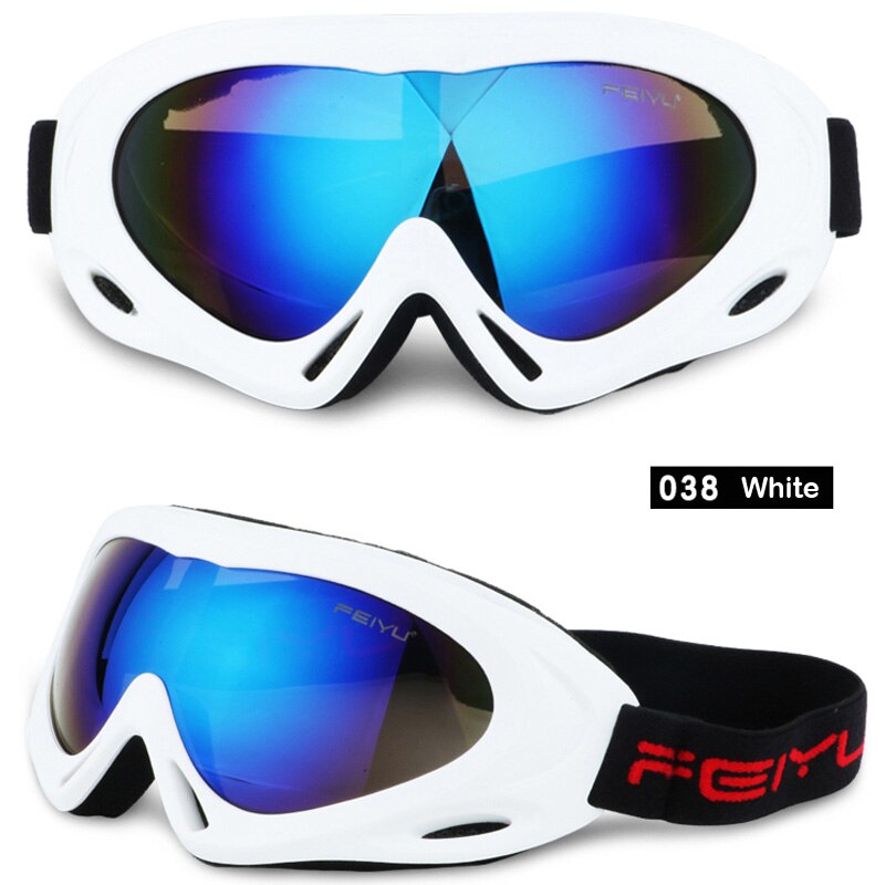 Gogle narciarskie i snowbordowe okulary przeciwsłoneczne okulary anty-uv wiatroodporny sprzęt sportowy profesjonalne zimowe gogle narciarskie dla dzieci mężczyźni kobiety: 038-biały