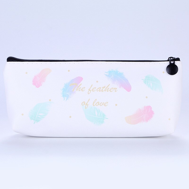 Leuke Lederen Veer Pen Etui Student Briefpapier Tas Grote Capaciteit Opbergtas Portemonnee Kantoor Etui: 1PC A