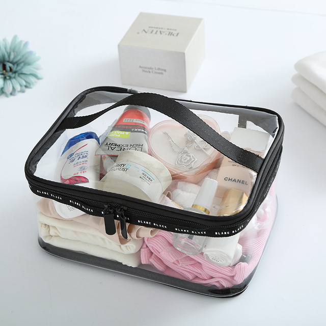 Moda transparente saco de cosméticos viagem pvc pequeno saco de toalete para as mulheres zíper maquiagem organizador mini bolsa de maquiagem holográfica: L