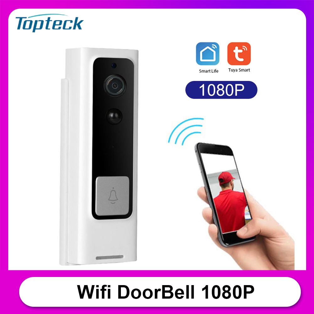 Smart Guckloch Türklingel 1080P Hause Wireless Voice Control WiFi Smart Visuelle Gegensprechanlage Tuya APP Fernbedienung für Alexa Echo Google hause