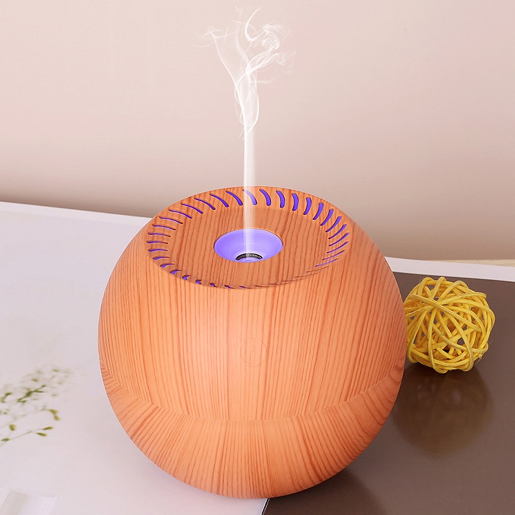 4 # Houtnerf Aroma Diffuser Cool Mist Luchtbevochtigers Led Aroma Aromatherapie Luchtbevochtiger Water Aanvullen Instrument Voor Thuis 130Ml