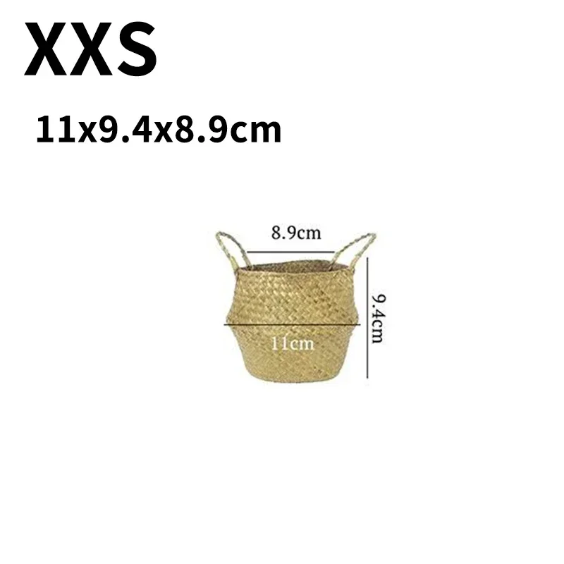 Grote Zeegras Rietenmand Rotan Hangende Bloempot Vuile Wasmand Opslag Voor Huis Tuin 45 Cm/38 Cm/32 Cm/27 Cm/22 Cm: Black