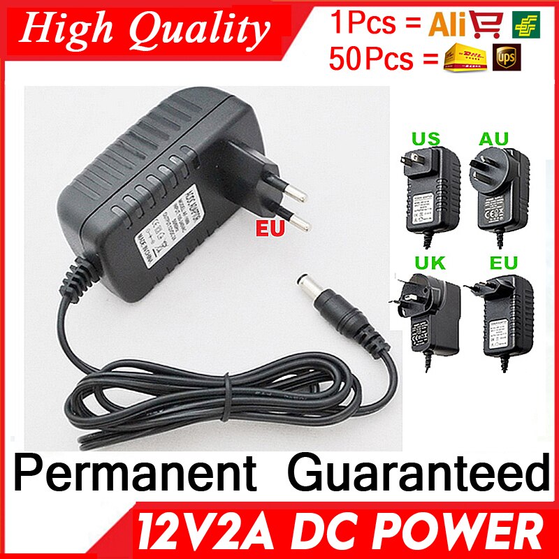 Upgrade 12V2A AC 100V-240V Converter Adapter DC 2000mA LED Power Supply EU US Plug 5.5mm x 2.1-2.5mm for camera product