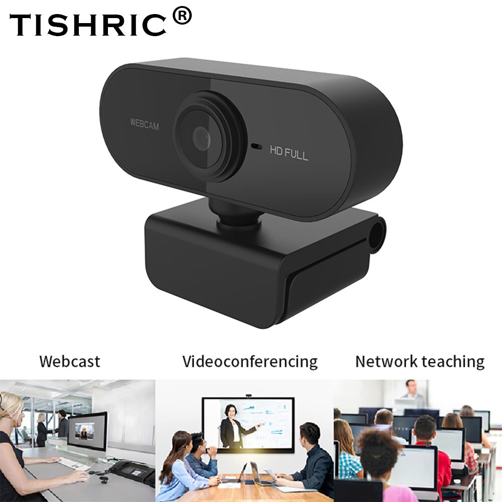 Tishric Full Hd Webcam 1080P Web Camera Met Microfoon Voor Computer Autofocus Usb Webcam 360 ° Rotatie Pc/computer Camera