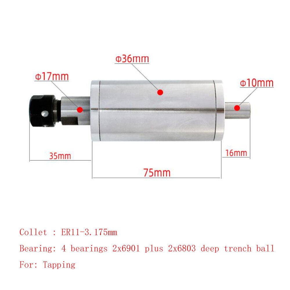 1pc CNC machine tools motorized spindle 36mm 42mm with ER11 collet spindle motor drilling and tapping grinding: 36mm spindle