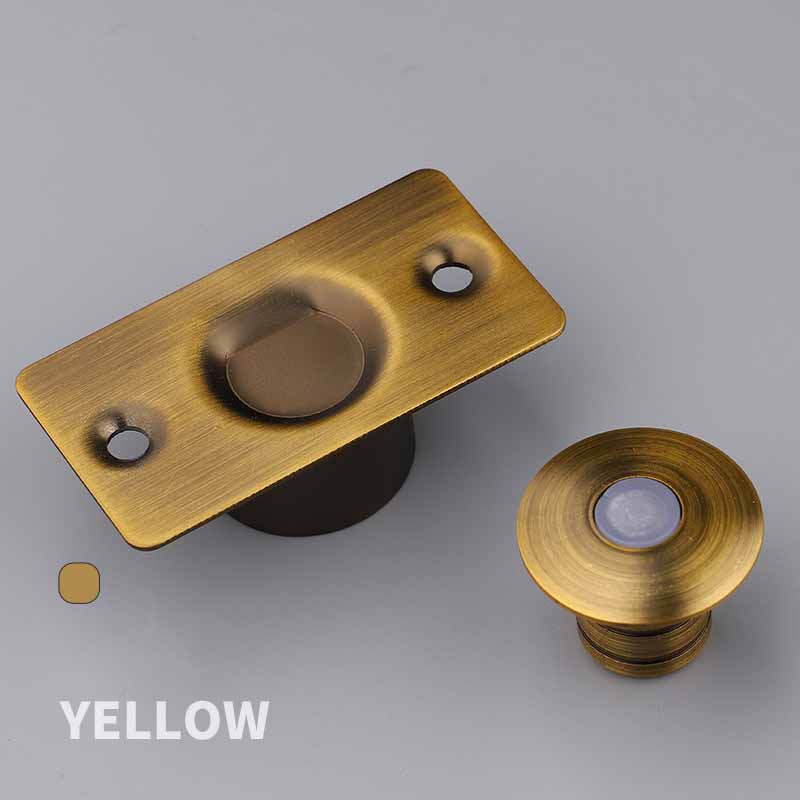 Butoir de porte magnétique Invisible en acier inoxydable, butoir de porte au sol pour tampon de porte, quincaillerie d&#39;arrêt de porte cachée: YELLOW