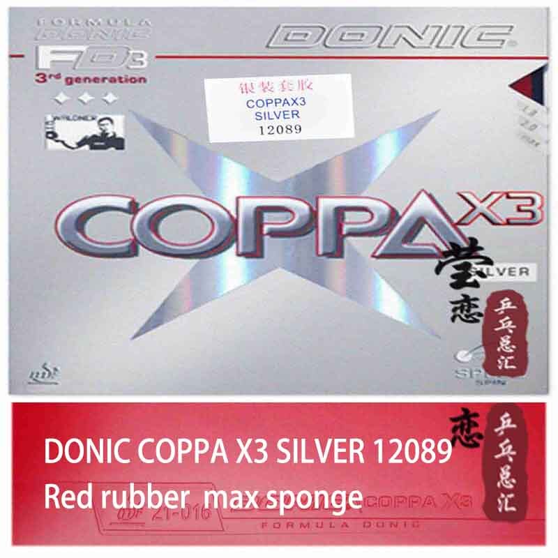 Original Donic COPPA X1 Gold/ COPPA X1 TURBO Platin/ COPPA X2 Platin Soft/ COPPA X3 Silver table tennis rubber tennis rackets: 12089 max red