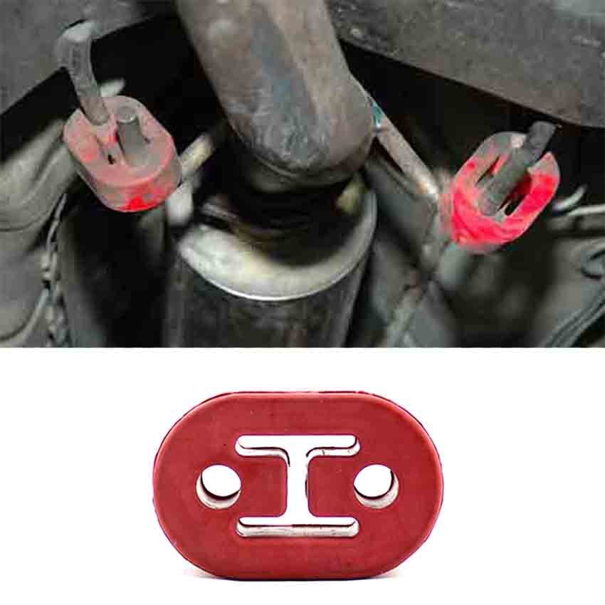 Soporte de goma Universal para tubo de escape de coche, soporte de montaje de punta, 2 agujeros de repuesto