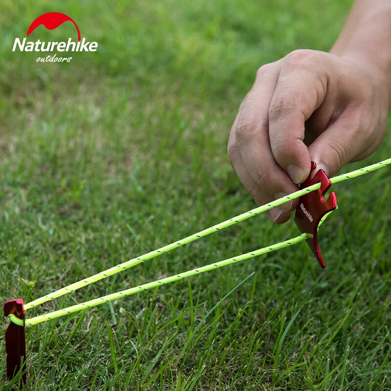 Naturehike reflekterende telt guide reb fyr line snor med 4 stk aluminium justerer