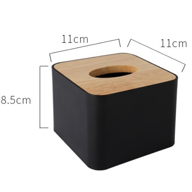 Modern Paper Towel Container With Mobile Phone Holder Wooden Cover Paper Towel Jar(Round)