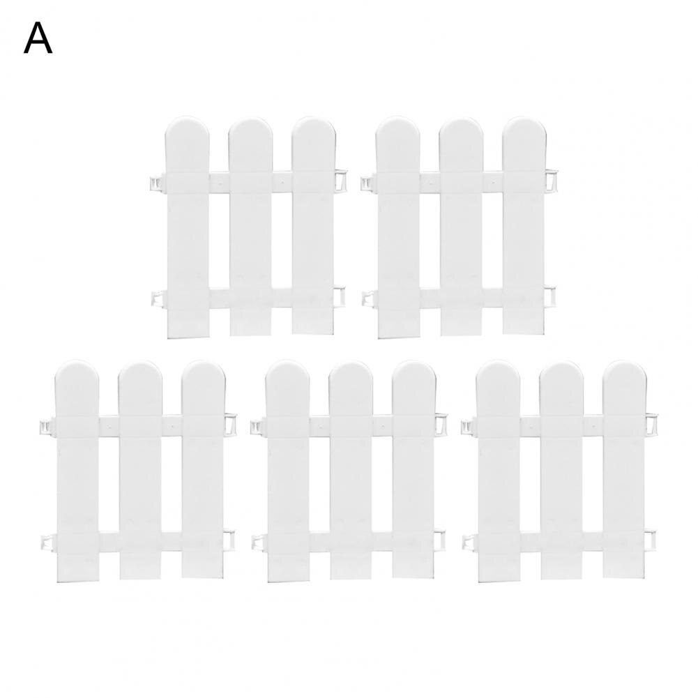 5Pcs Picket Miniature Fences Excellent Plastic Garden Fences Lawn Border Fence Garden Landscape Edging for Courtyard: A 21cmx17cm