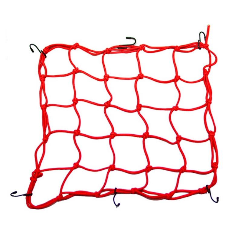 Commonly Used Motorbike Transportation Luggage Net Bag 40x40cm Elastic Cargo Net Bicycle Helmet Holder: Red