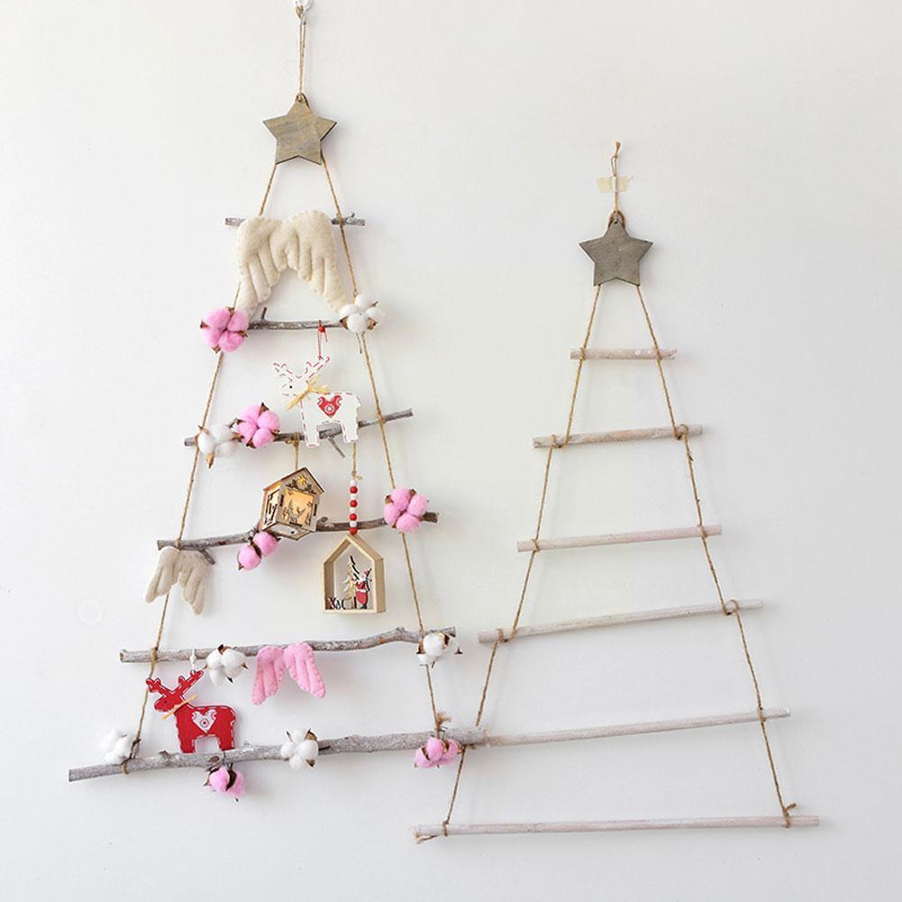 DIY Wooden Wall Hanging Christmas Tree Wooden Wall Hanging Xmas Year Decorations For Home Christmas Tree Ornaments D2C6