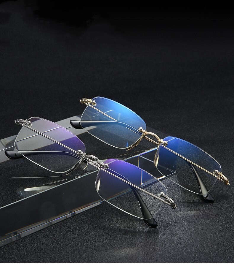 Ultralight Rimless Reading Glasses Anti Blue Light Radiation Computer Presbyopia Readers Spectacleso Reader Kulary 1.0 To 4.0