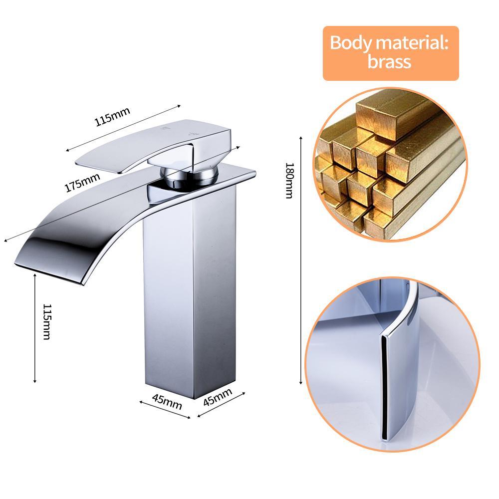 Polished Basin Sink Water Tap Single Lever Single Faucet Mixer Hole Deck Mounted Basin Bathroom Faucet