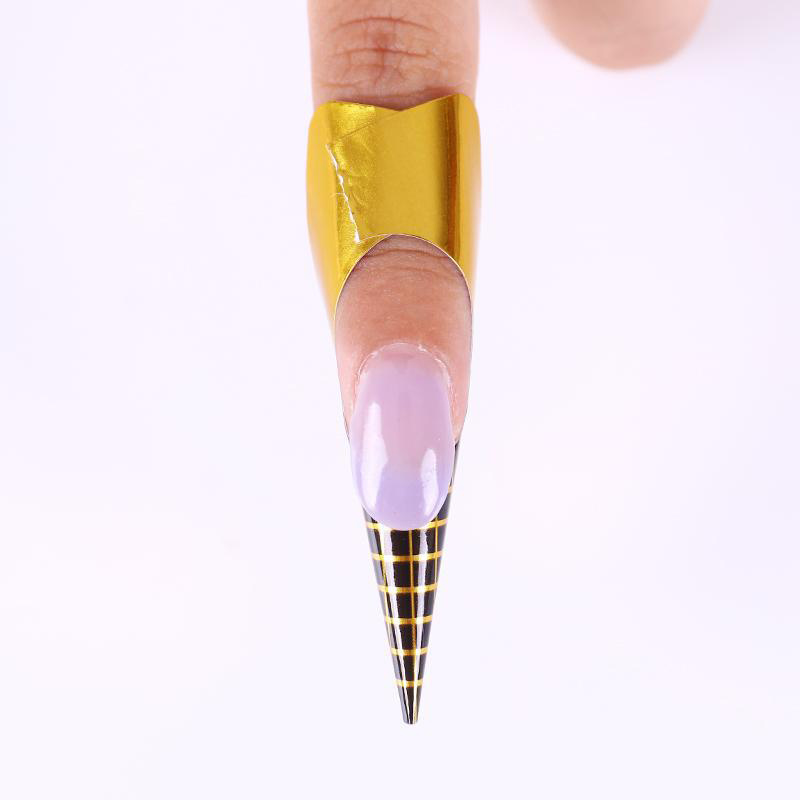 Molde de uñas 3D para manicura francesa, forma rectangular, pegatina de extensión de Gel para uñas, forma de rizo para guía Pololish
