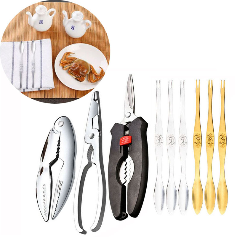 Ensemble de pinces à crabe en acier inoxydable, 6/12 pièces, pour fruits, fruits, fruits de mer, pince à homard, Gadgets de cuisine, outils pour fruits de mer