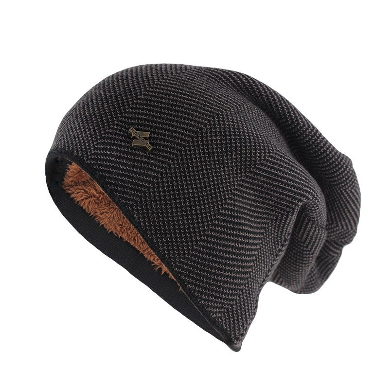 Xiaomi mijia vinter varm hatt for kvinner menn strikket casual beanies skullies pluss fløyel tykkere hatter utendørs sykling ski cap: Kaffe